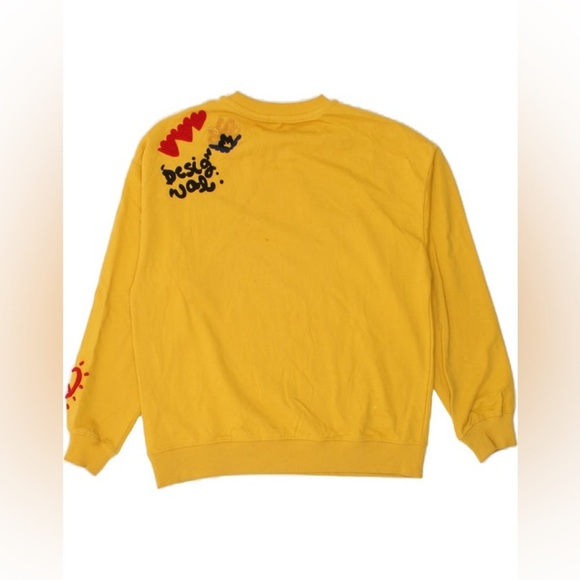 DESIGUAL Womens Graphic Sweatshirt Yellow Floral - Picture 3 of 3